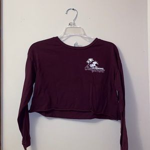 burgundy cropped tee